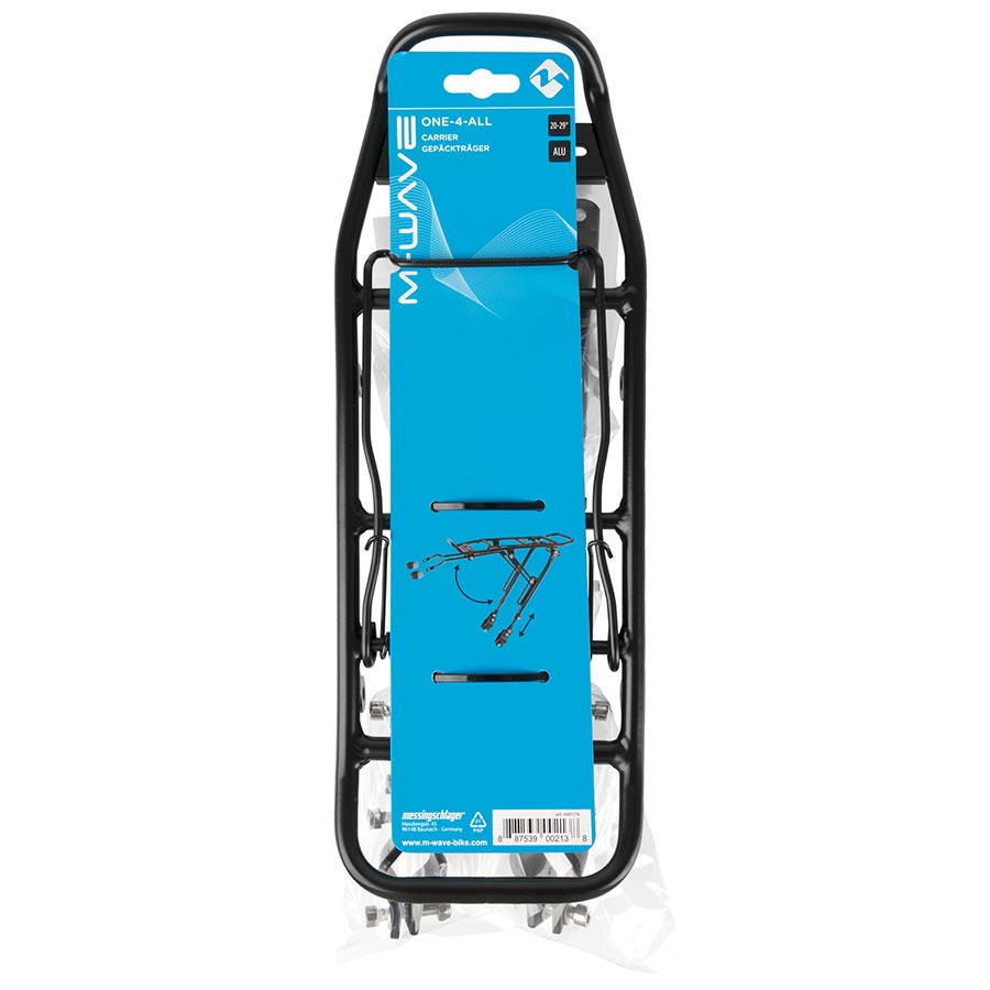 M-Wave One-4-All Rear Rack Black Fits 20'' to 29'' Max Load 55lbs
