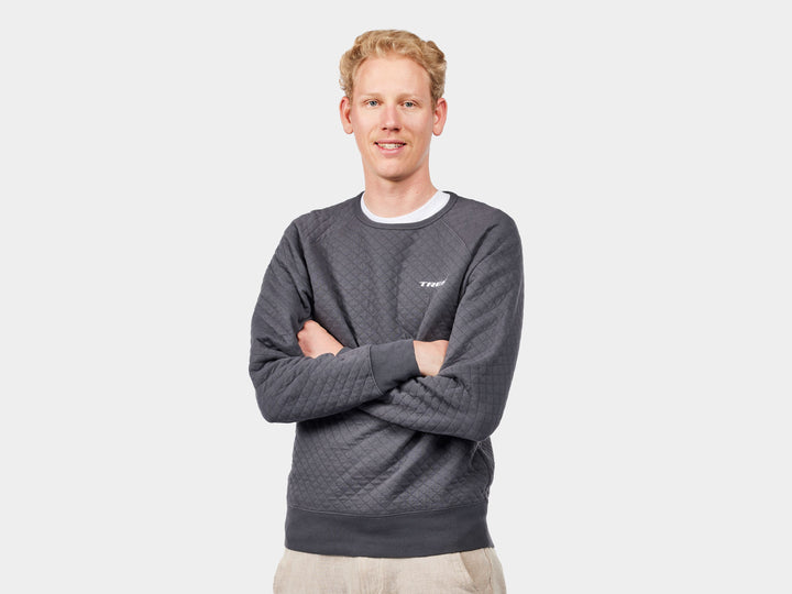 Trek Quilted Crewneck Large Black Shirt