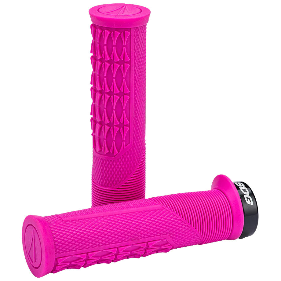 SDG Thrice OC Lock-On MTB Grips - Pink-Black