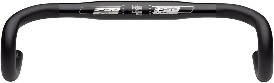 Full Speed Ahead Omega Compact Drop Handlebar - Aluminum 31.8mm 38cm Black