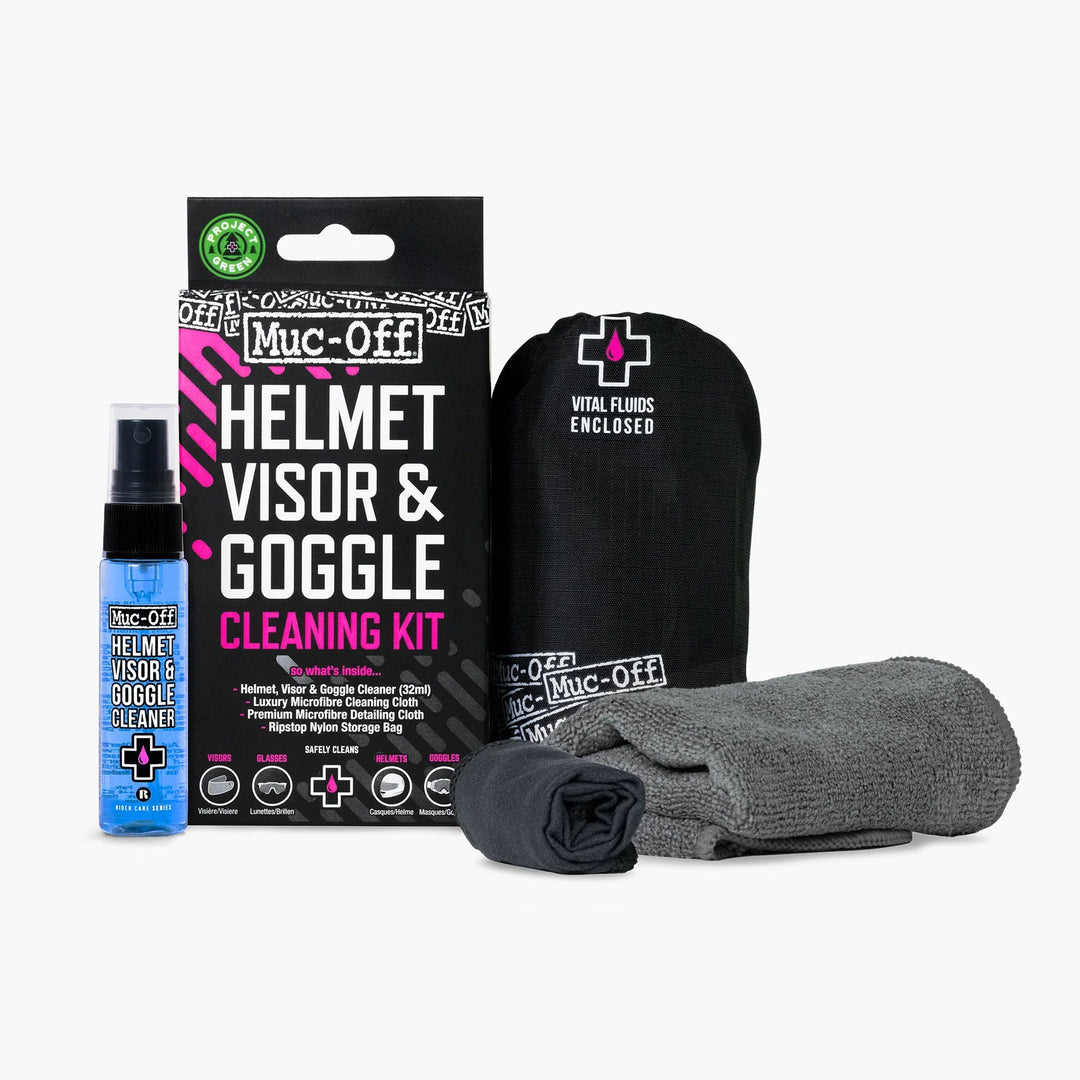 Helmet, Visor & Goggle Cleaning Kit - Kit + Luxury Microfibre Cloth