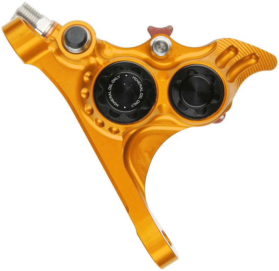 Hope RX4+ SL Disc Brake Caliper - Front Flat Mount Direct +20mm Mineral Oil Type Orange