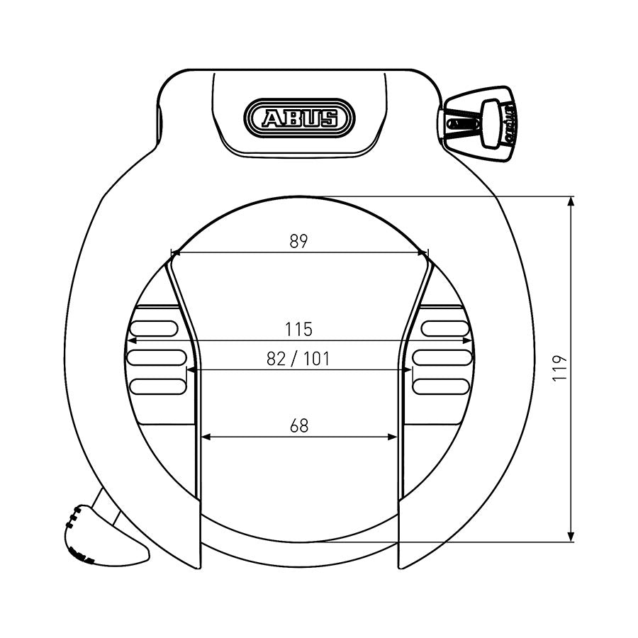 Abus 4750SL Pro Amparo Frame Lock Key Black