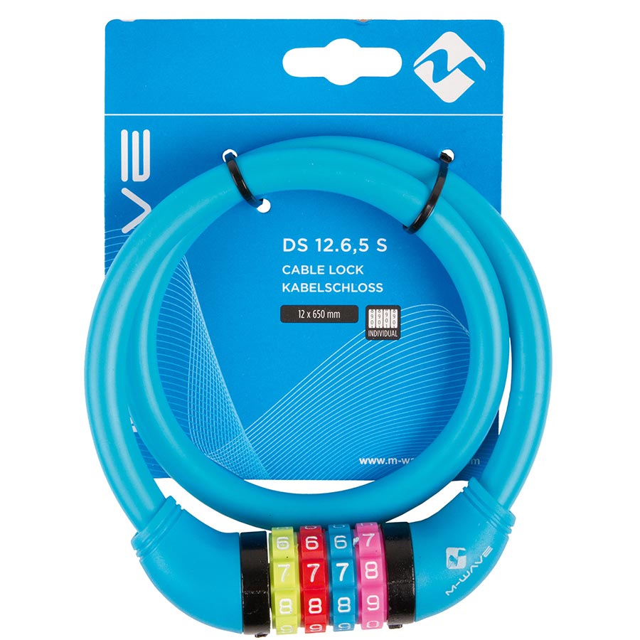 M-Wave DS 12.6 Cable lock Combination 12mm 12x650mm Blue