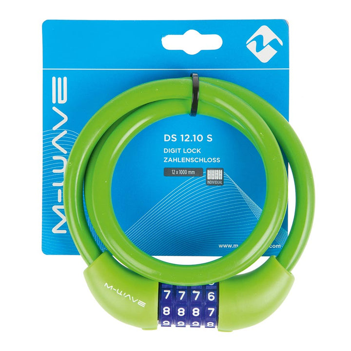 M-Wave DS 12.10 Cable lock Combination 12mm 12x1000mm Green