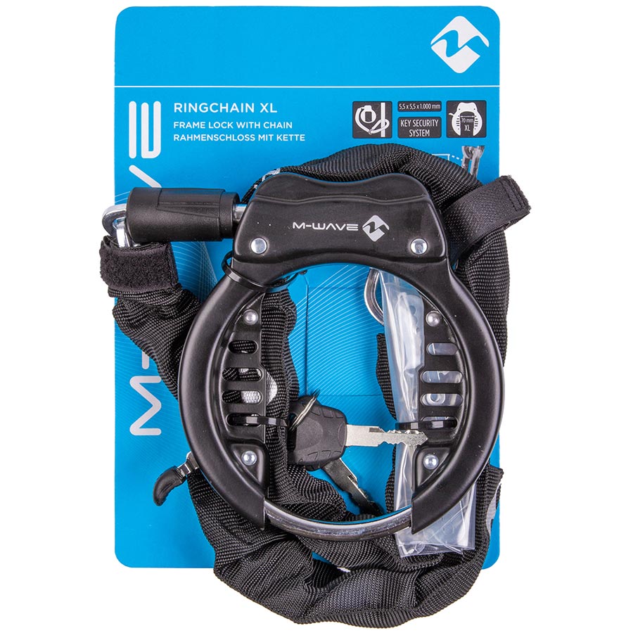 M-Wave Ringchain XL Chain Lock Key 5.5mm 100cm Black