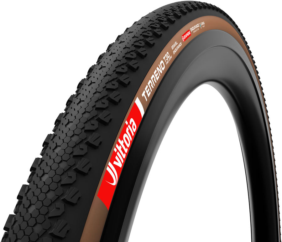 Vittoria Terreno T30 Fine Loose Tire - 700 x 50 Tubeless Folding BLK/Brown Gravel Endurance Graphene G2.0 E-Bike