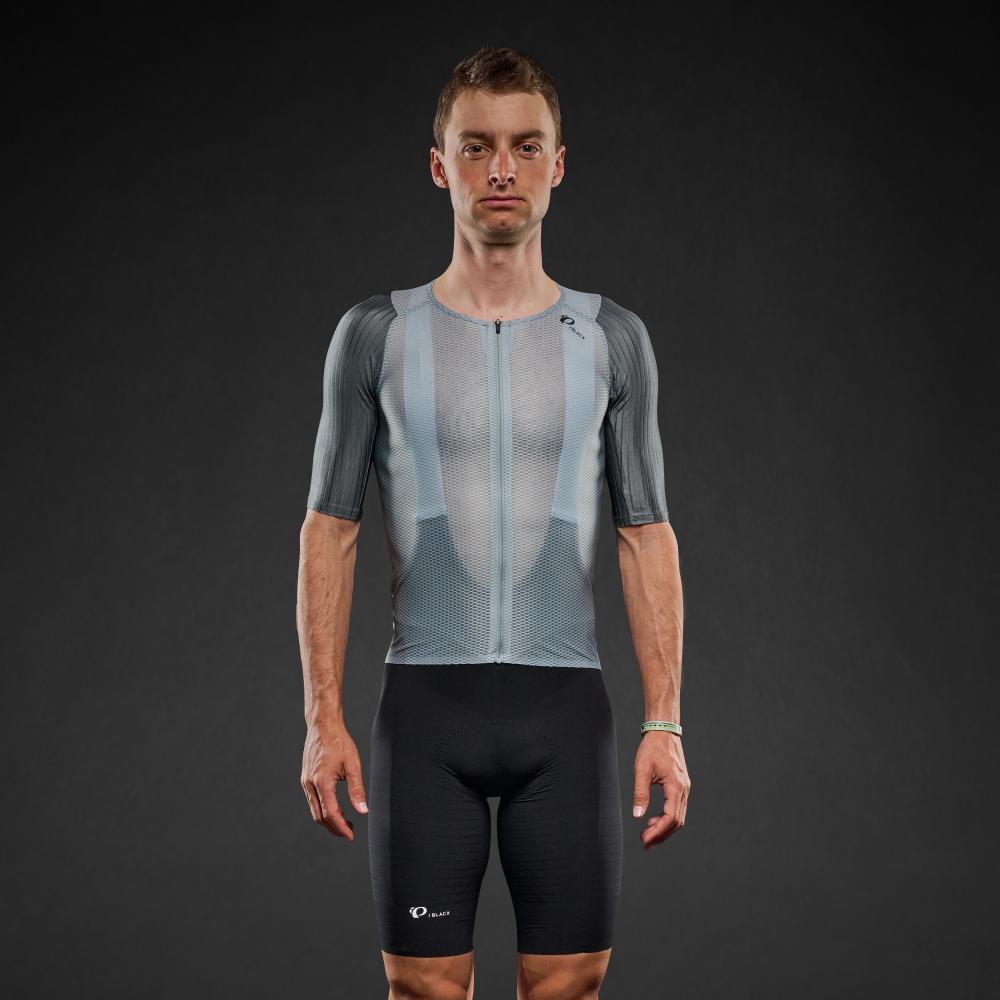 Men's Pi PRO/BLACK Mesh Jersey - SILVER BLUE/BLASAM GREEN / XS