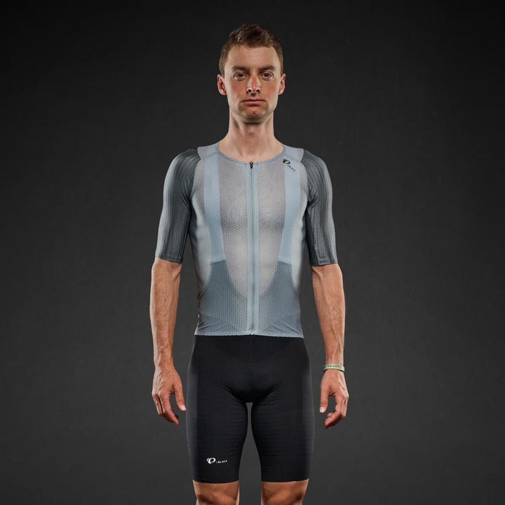 Men's Pi PRO/BLACK Mesh Jersey - SILVER BLUE/BLASAM GREEN / XS