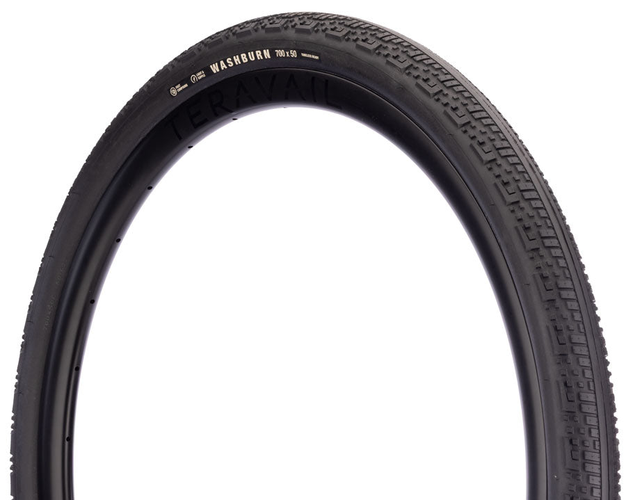 Teravail Washburn Tire - 700 x 50 Tubeless Folding BLK Light Supple Fast Compound
