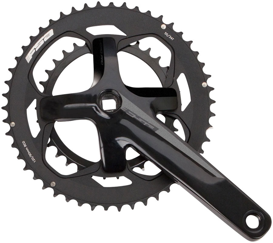 Full Speed Ahead Vero Pro Crankset 2x 50/34T Chainrings 170mm Arm Length120/90BCD JIS Square Taper Interface – BLK