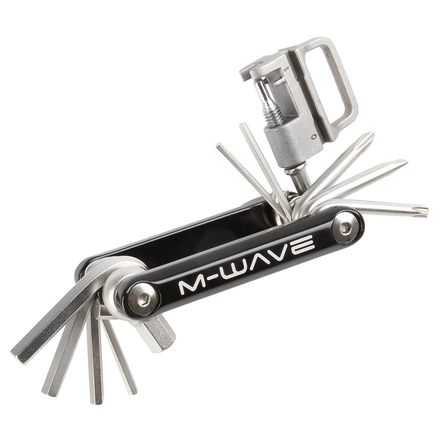 M-Wave Mini 15 Multi-Tools Number of Tools: 15 Hex 2mm 2.5mm 3mm 4mm 5mm 6mm 8mm T25 Phillips Flat Head 12 13 14 and 15G spoke wrenches Chain tool