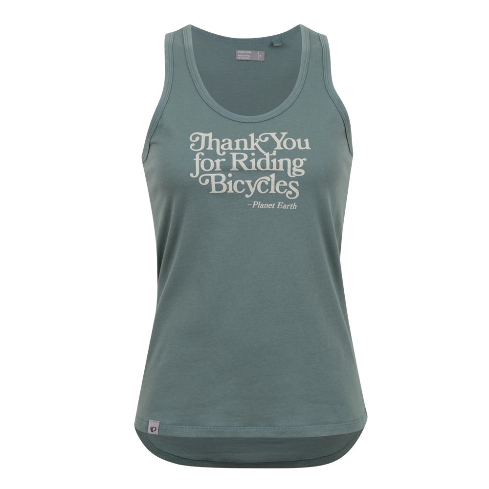 Women's Go-To Graphic Tank - PALE PINE THANK YOU / XS