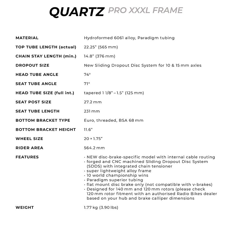 Radio Raceline Quartz Pro XXXL Black 22.25''