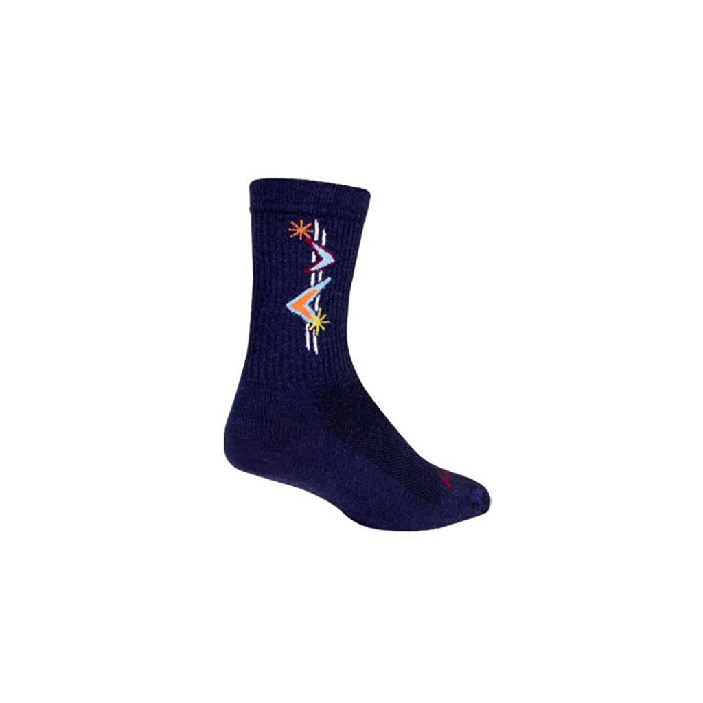 Sockguy Jetson Wool Crew 6" Socks 9-13 Blue