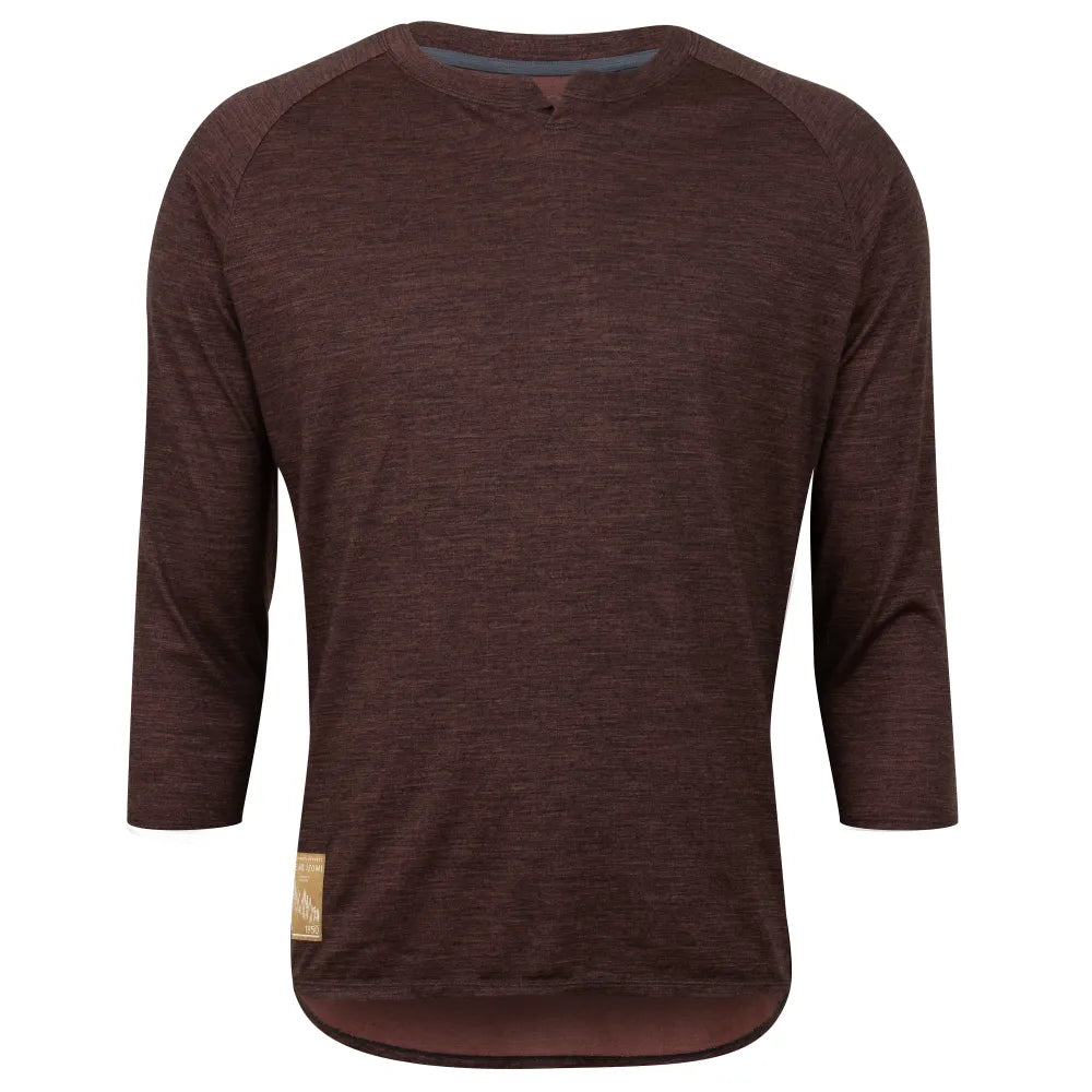 Men's Canyon Merino 3/4 Sleeve Jersey - BLACK/RUSSET HEATHER / XXL