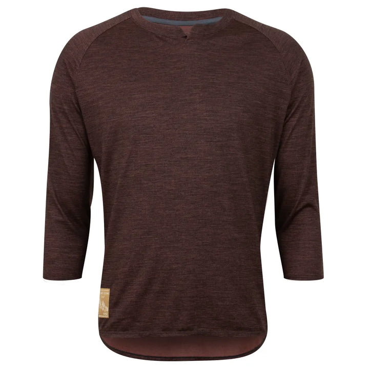 Men's Canyon Merino 3/4 Sleeve Jersey - BLACK/RUSSET HEATHER / XXL