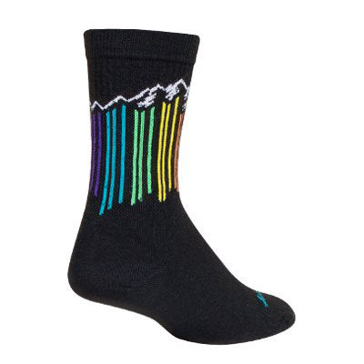Sockguy Prism Peak Wool Crew 6" Socks 5-9 Black