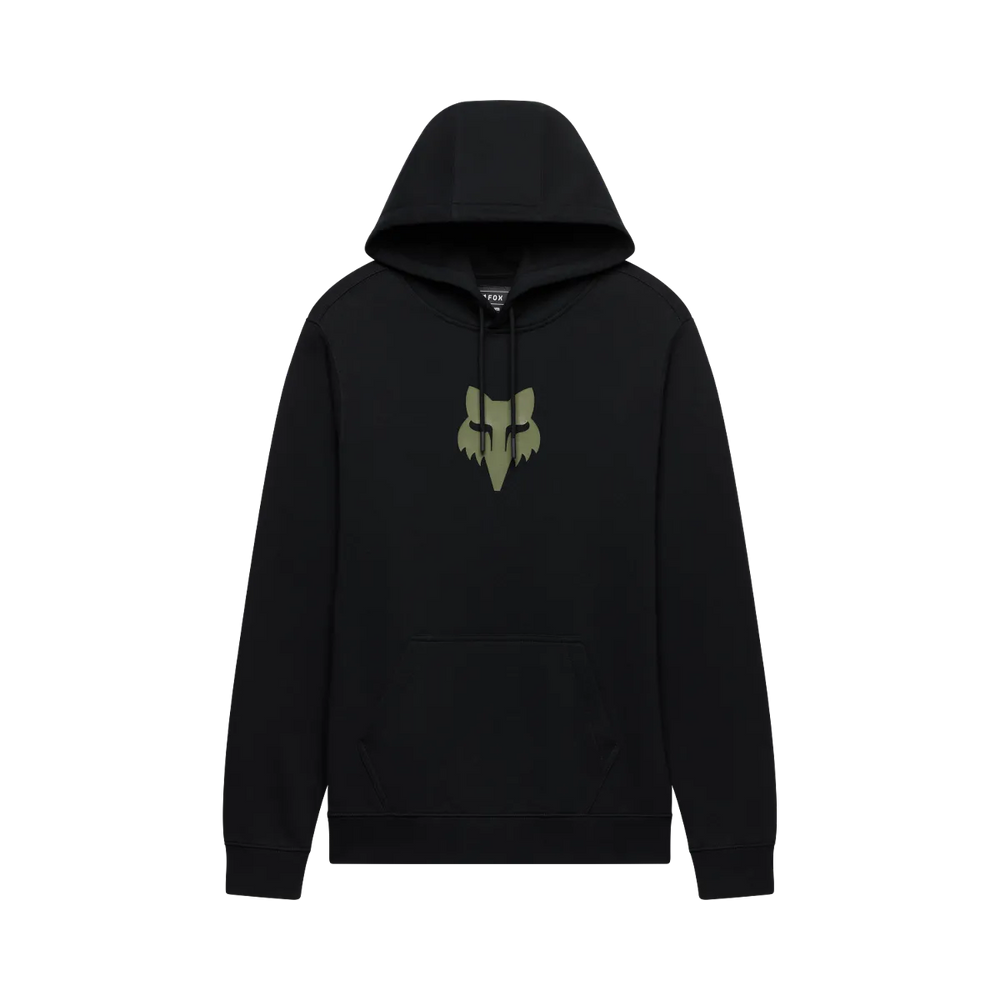 Fox Head Pullover Hoodie - Black/Green / S