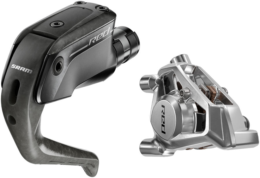 SRAM RED Aero Disc Brake Lever - Front Flat Mount 20mm Offset 1100mm Hose Carbon Lever Blade BLK/Silver E1