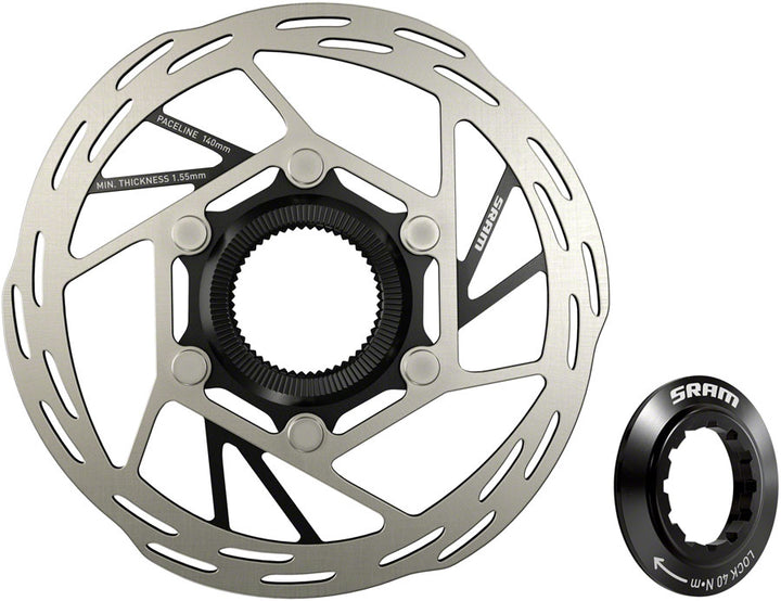 SRAM Paceline Disc Brake Rotor - 140mm Center Lock 1.85mm Includes Internal Tooled Lockring