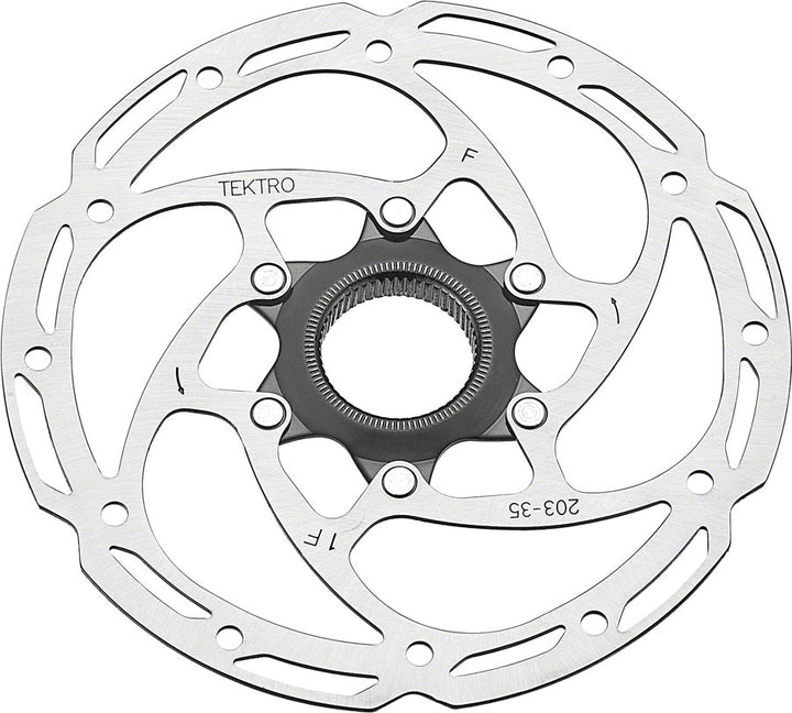 Tektro TR-35 Disc Brake Rotor - 203mm Center-Lock 1.8mm Thickness Silver