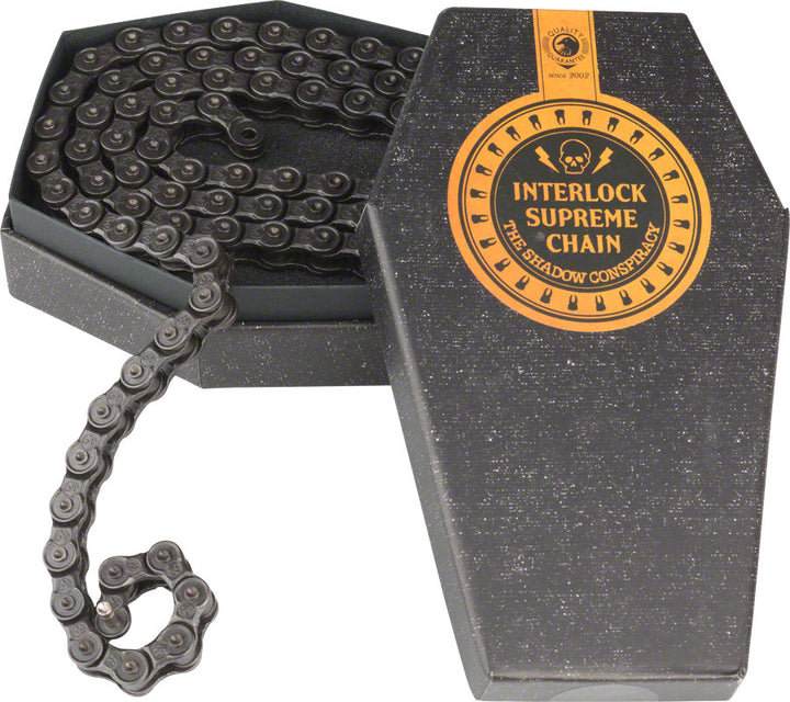 The Shadow Conspiracy Interlock Supreme Chain - Single Speed 1/2" x 1/8" 98 Links Half Link Chain BLK