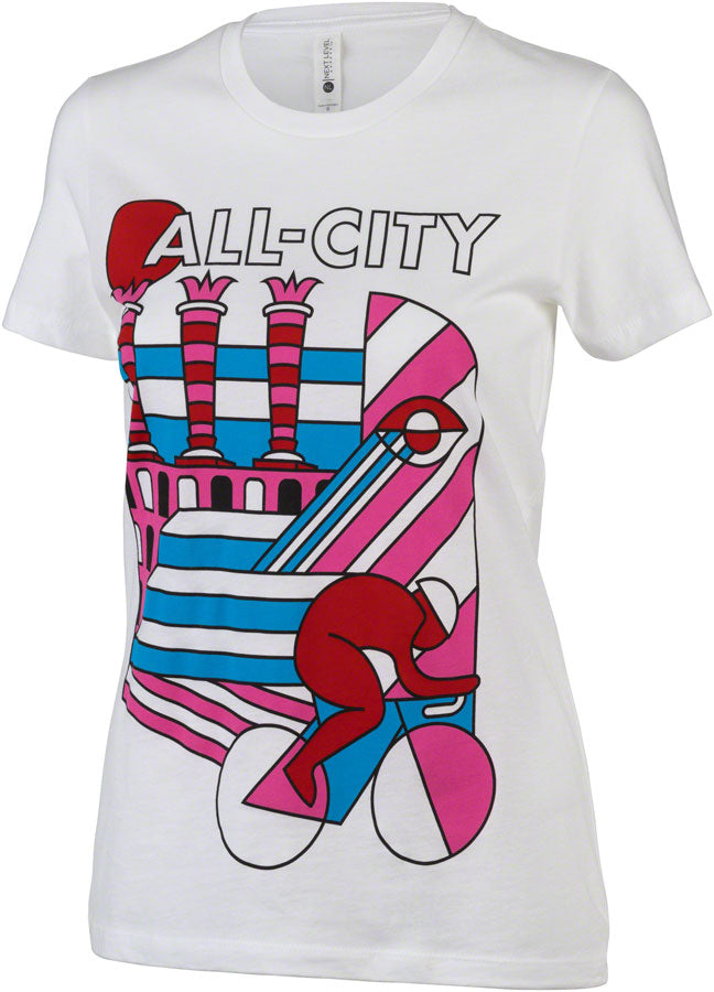 All-City Parthenon Party Women's T-Shirt - White Pink Red Blue Black Small