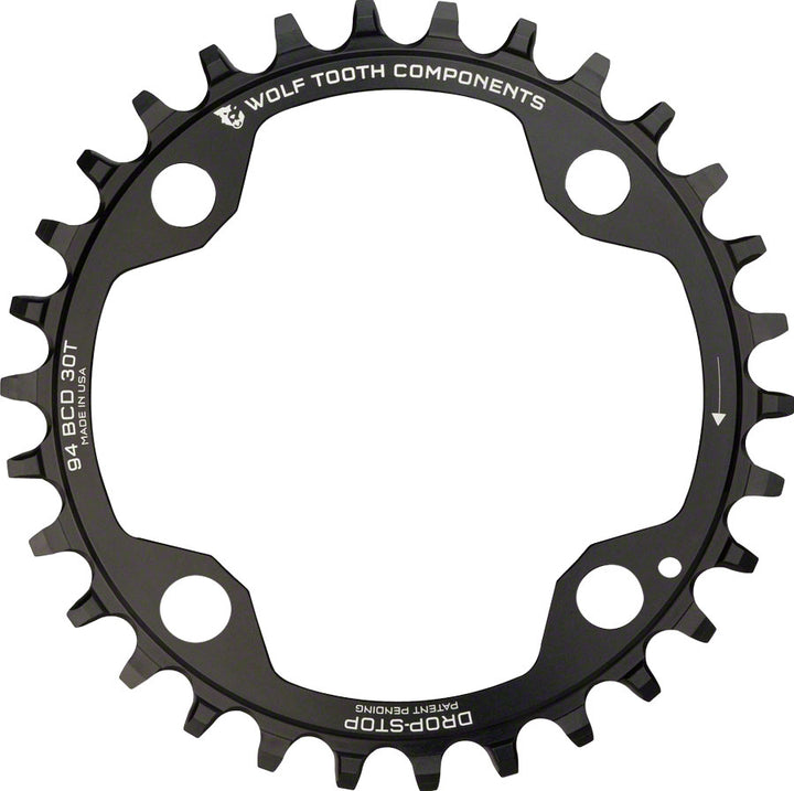 Wolf Tooth 94 BCD Chainring - 34t 94 BCD 4-Bolt Drop-Stop A For SRAM Cranks BLK