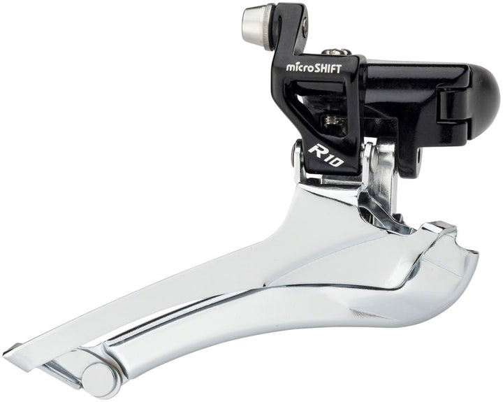 microSHIFT R10 Front Derailleur - 10-Speed Double 56t Max Band Clamp Shimano Compatible BLK