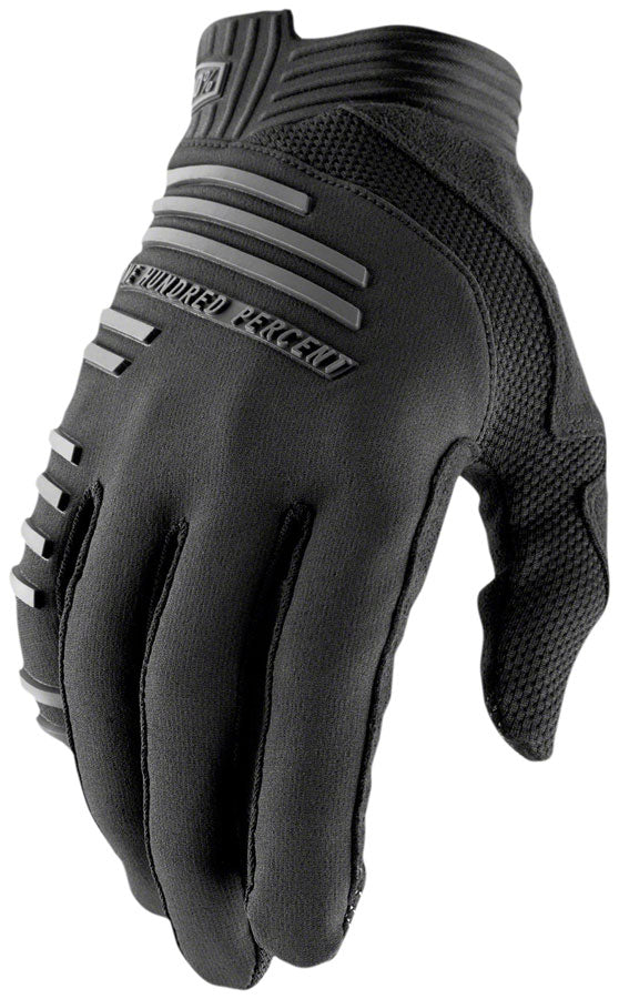 100% R-Core Gloves - Black Full Finger Men's Small