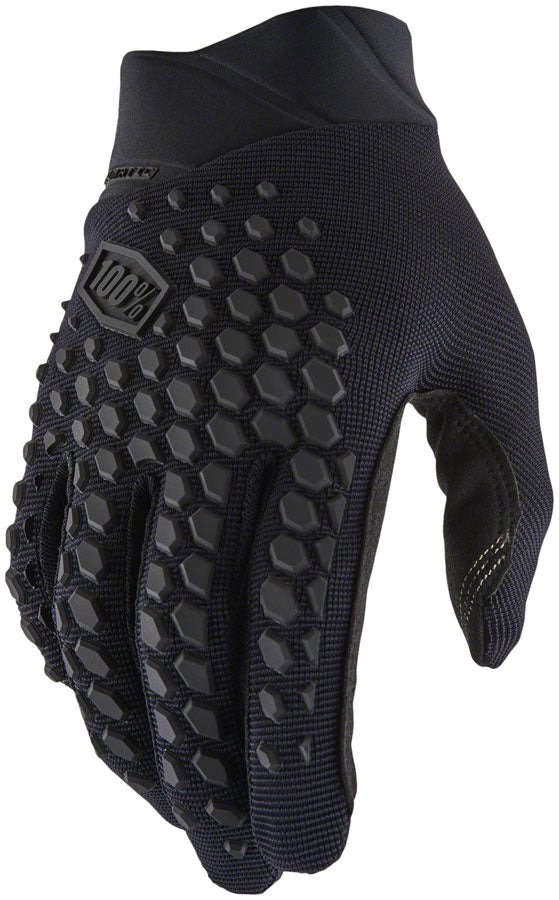 100% Geomatic Gloves - Black/Charcoal Full Finger Men's Small