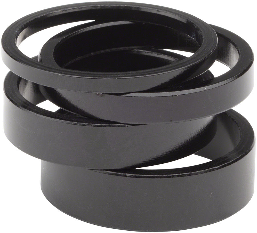 Wheels Manufacturing Aluminum Headset Spacers - 1-1/8" - Black Assorted 4Pcs