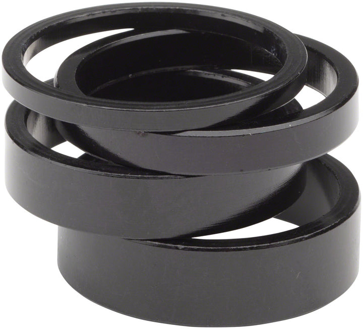 Wheels Manufacturing Aluminum Headset Spacers - 1-1/8" - Black Assorted 4Pcs