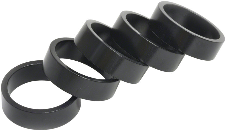 Wheels Manufacturing Aluminum Headset Spacers - 1-1/8" - Black 10Mm 5-Pack