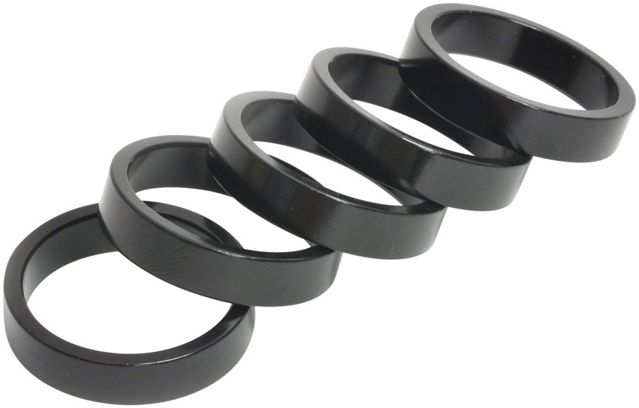 Wheels Manufacturing Aluminum Headset Spacers - 1-1/8" - Black 7.5Mm 5-Pack