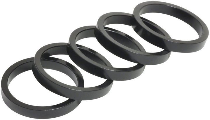 Wheels Manufacturing Aluminum Headset Spacers - 1-1/8" - Black 5Mm 5-Pack