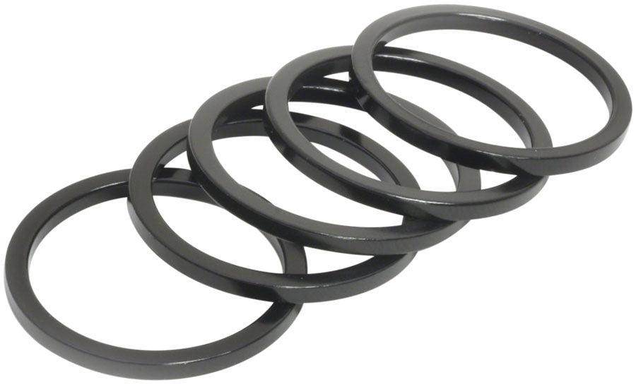 Wheels Manufacturing Aluminum Headset Spacers - 1-1/8" - Black 2.5Mm 5-Pack