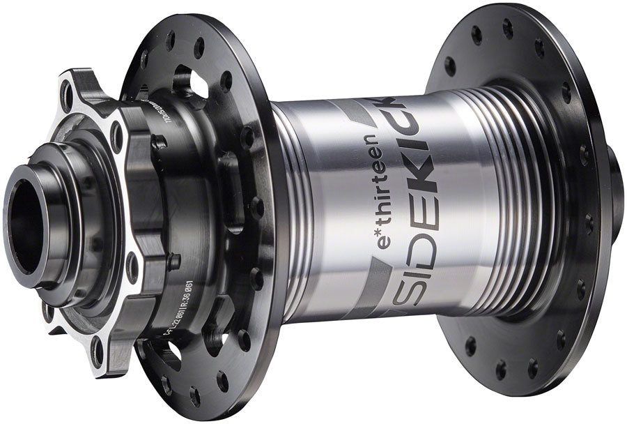 e*thirteen Sidekick Front Hub - 15/20 x 110mm 6-Bolt Disc BLK/Sterling Silver 28H