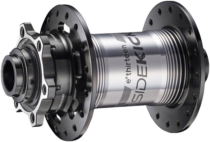 e*thirteen Sidekick Front Hub - 15/20 x 110mm 6-Bolt Disc BLK/Sterling Silver 28H