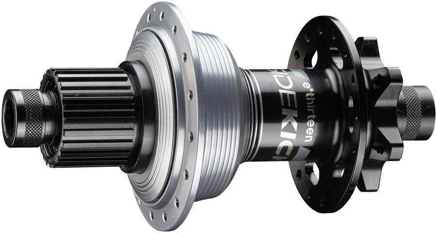 e*thirteen Sidekick Rear Hub - 12 x 148mm 6-Bolt Micro Spline BLK/Sterling Silver 32H