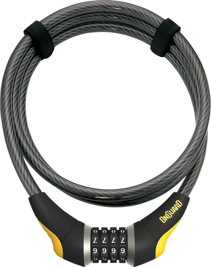 OnGuard Akita Resettable Combo Cable Lock: 6' x 12mm Gray/Yellow