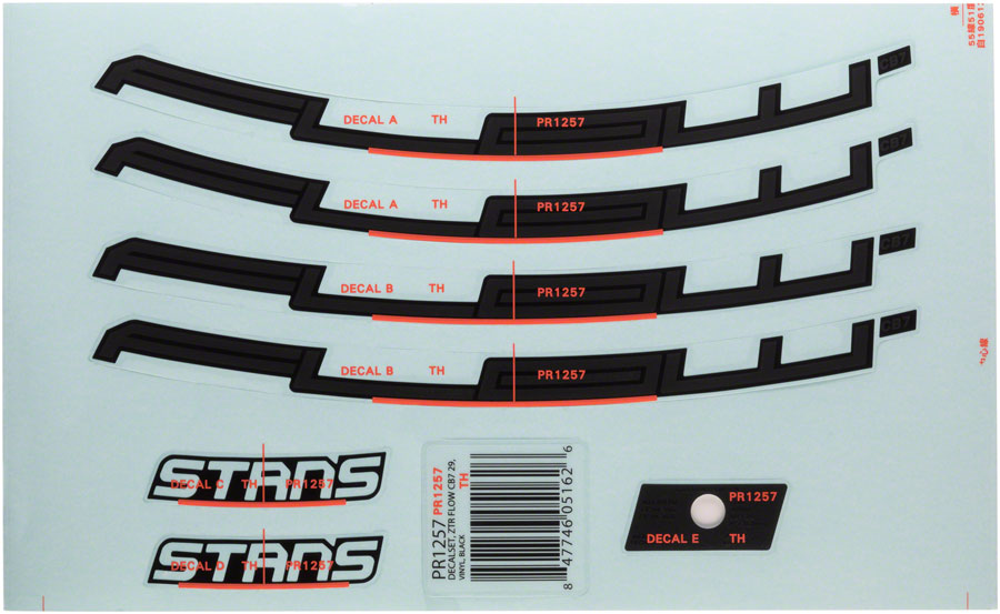 Stan's Flow CB7 Rim Decal - 29" Black Set