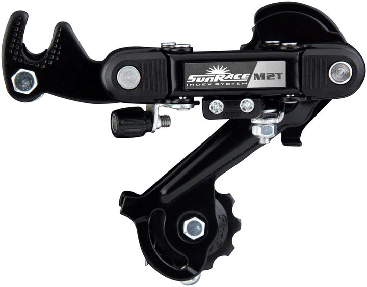 SunRace M2T Rear Derailleur - 6/7-Speed Long Cage Dropout Claw Hanger Black