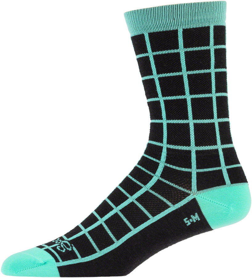 All-City Club Tropic Socks - 6" Black Goldenrod Teal Small/Medium
