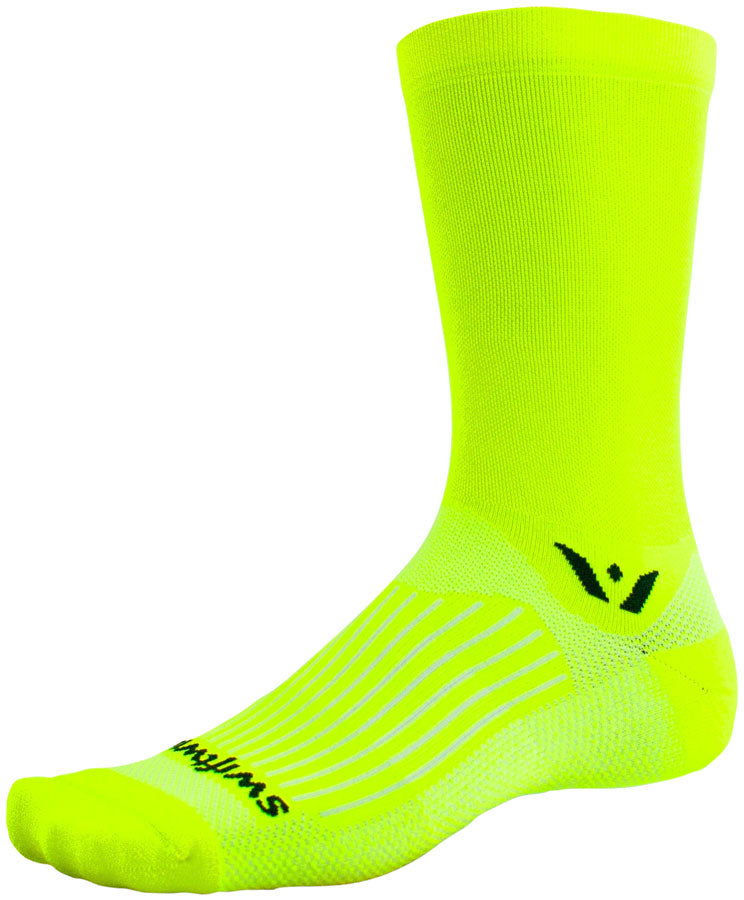 Swiftwick Aspire Crew Socks - 7" Hi-Viz Yellow X-Large