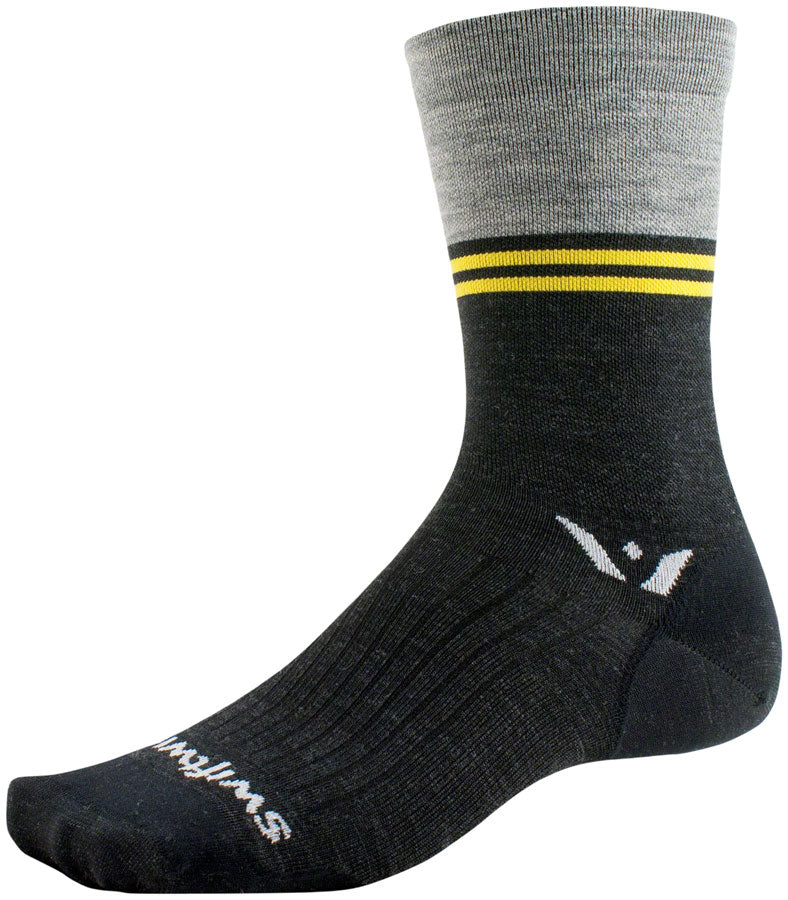 Swiftwick Pursuit Seven Ultralight Socks - 7" Block Stripe Heather Small