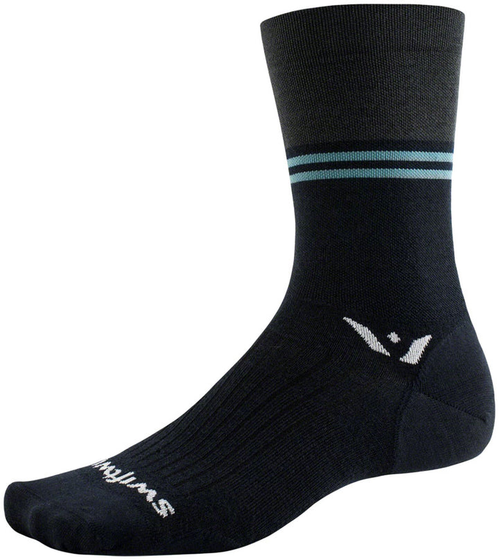 Swiftwick Pursuit Seven Ultralight Socks - 7" Block Stripe Black XL