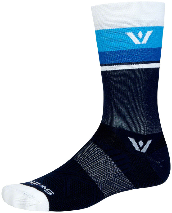 SwiftWick Aspire Crew Socks - Navy/White X-Large