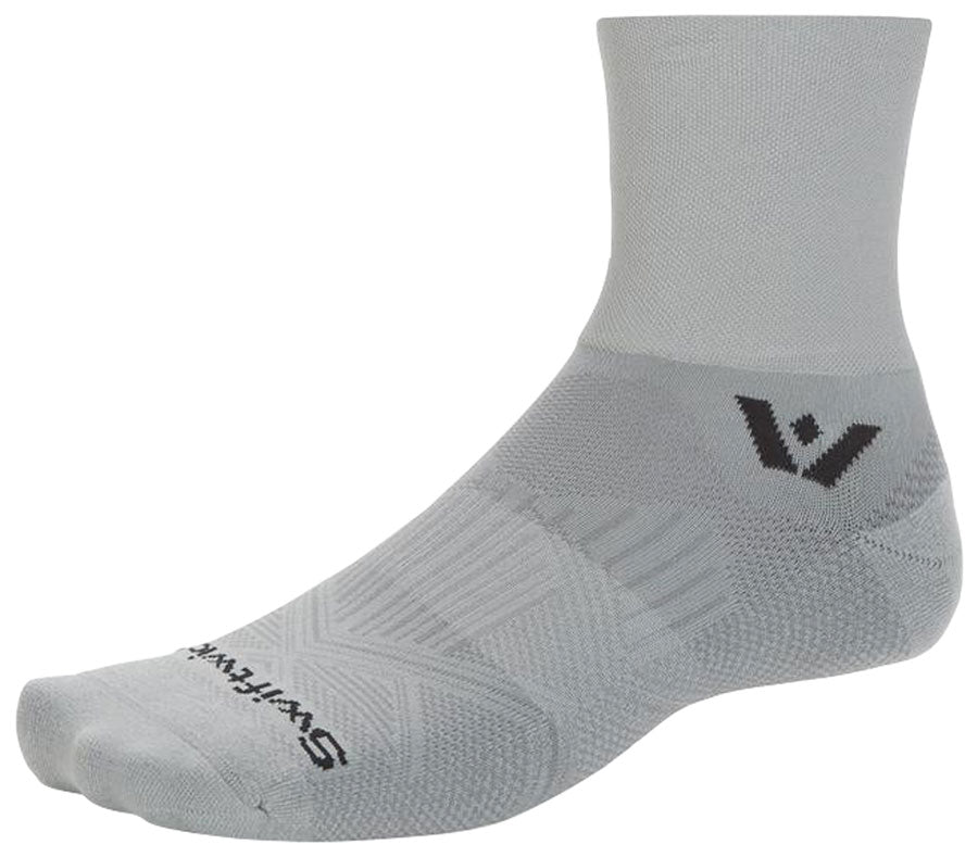 Swiftwick Aspire Quarter Crew High Socks - Circuit Pewter Small